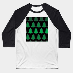 Green Christmas Tree Stripes Baseball T-Shirt